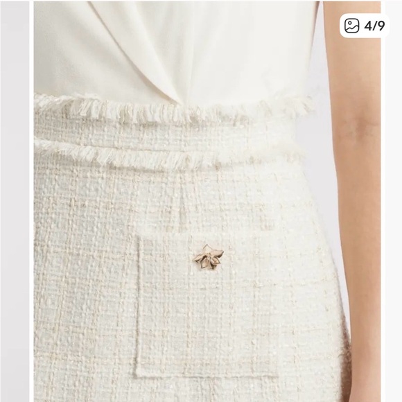 Eliza J Women's Cream Collar Sleeveless Tweed Dress NWT - Picture 3 of 5